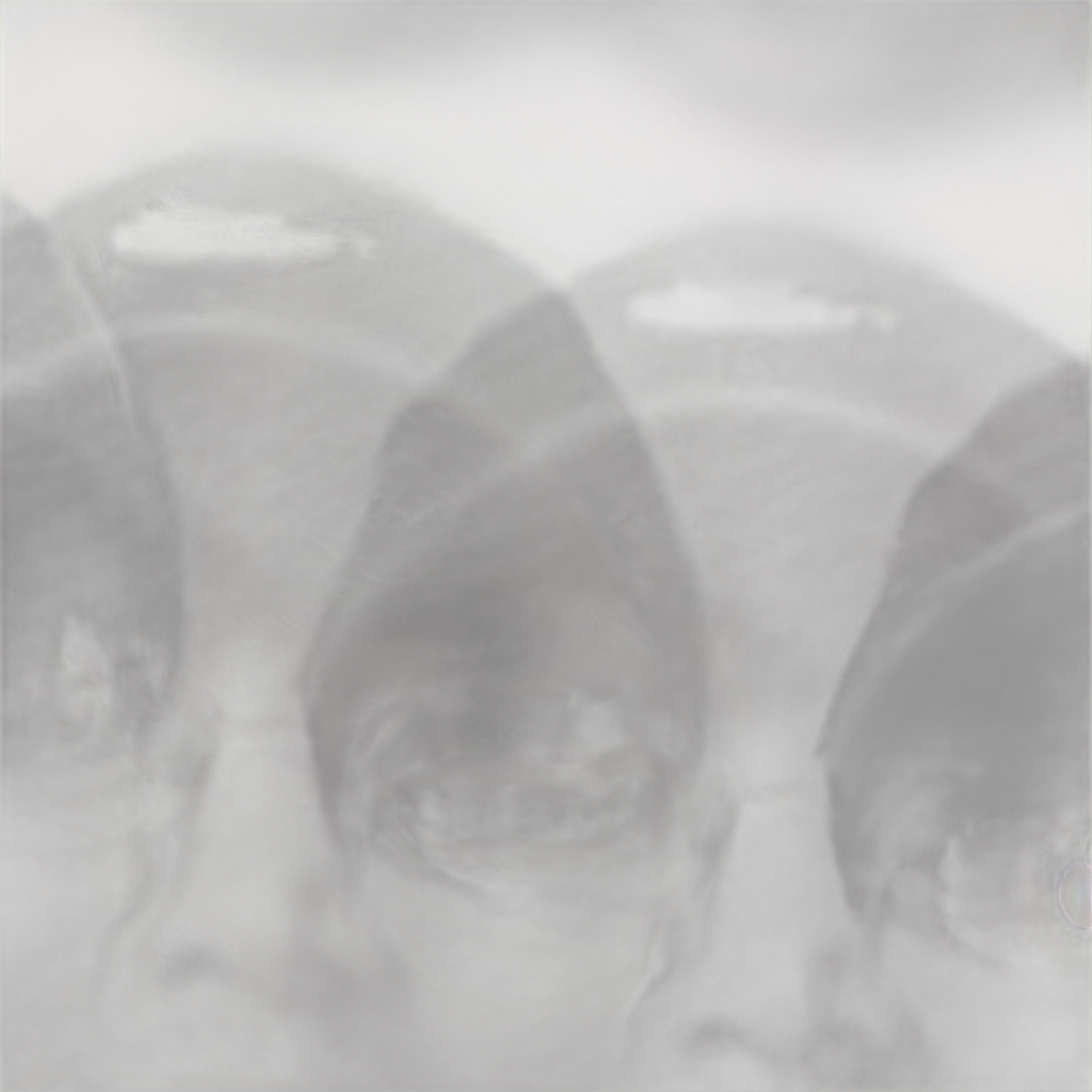 Weird greyscale image with overlapping ghostly Colin faces
